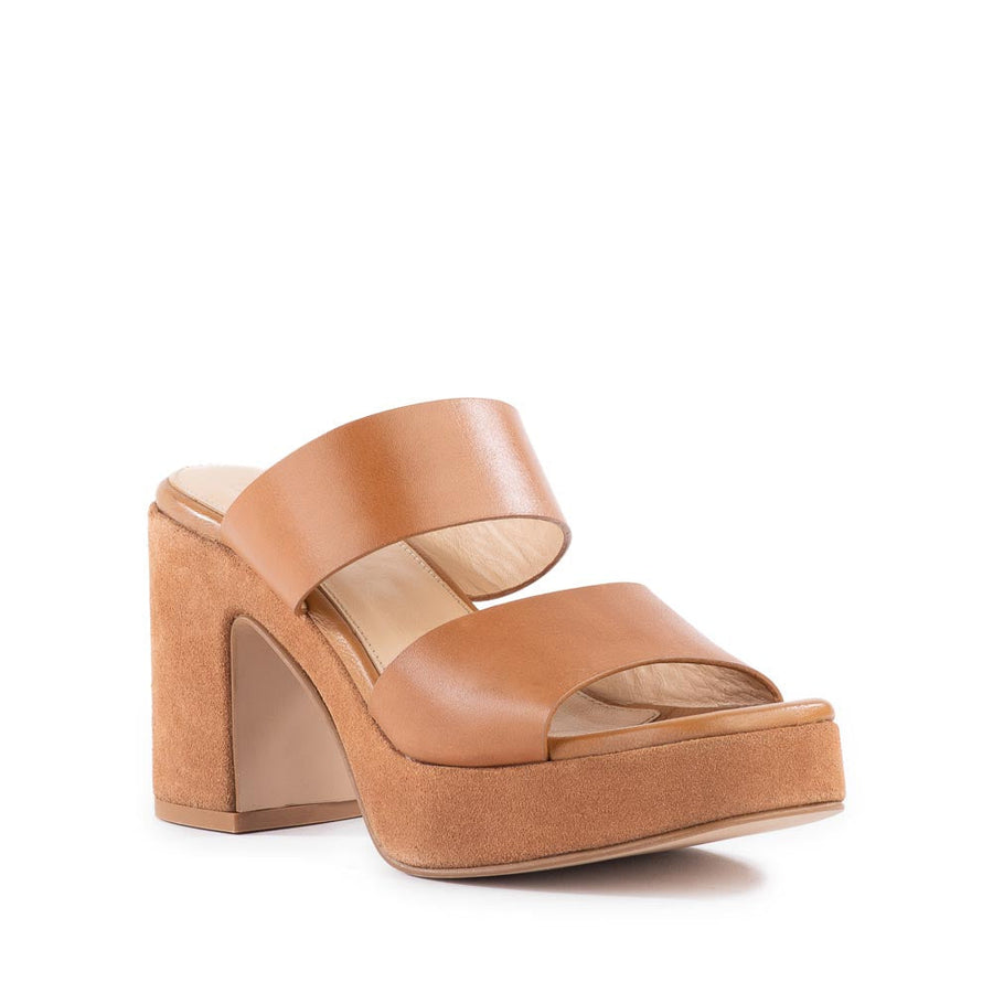 Seychelles Summer Nights Platform Sandals in Tan – back view