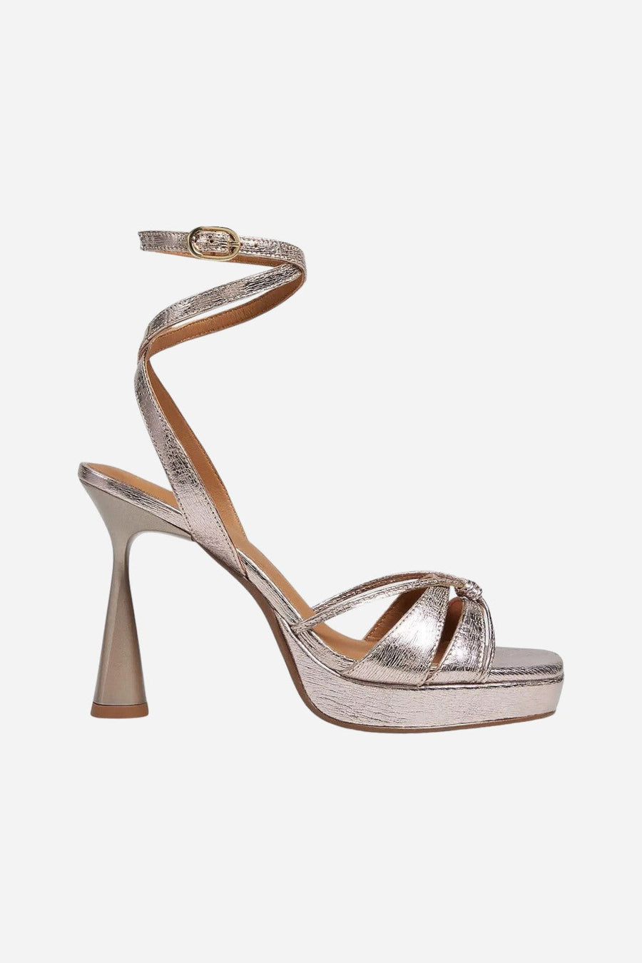 Seychelles Sweet Nothings Heels in Morganite Metallic – front view