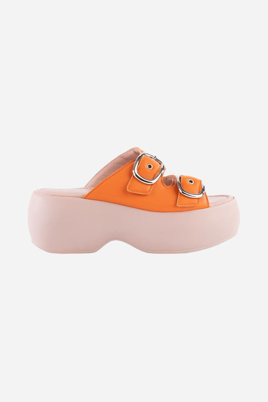 Seychelles Wisteria Platform Sandals in Orange/Pink Leather – front view