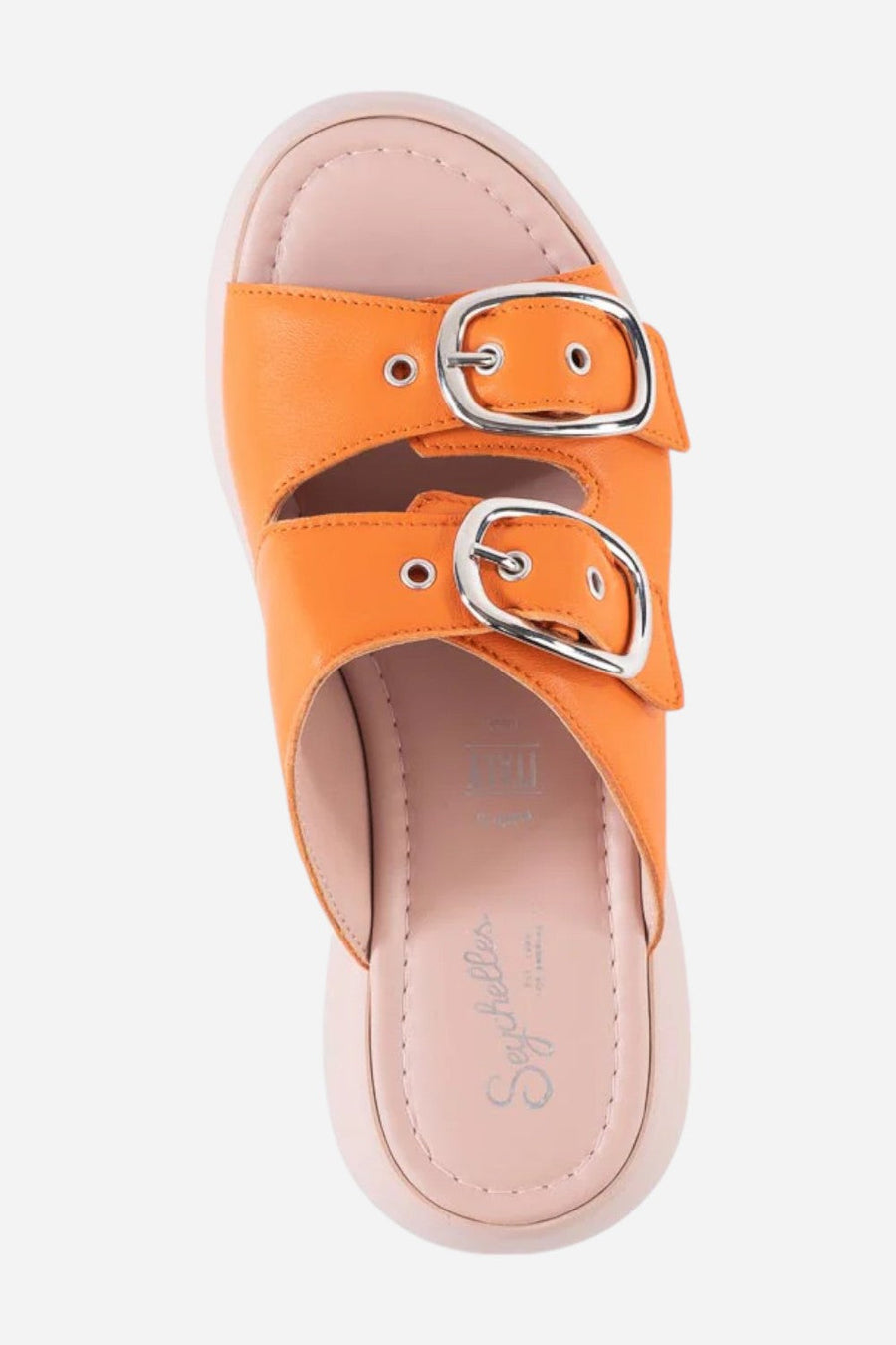 Seychelles Wisteria Platform Sandals in Orange/Pink Leather – side view