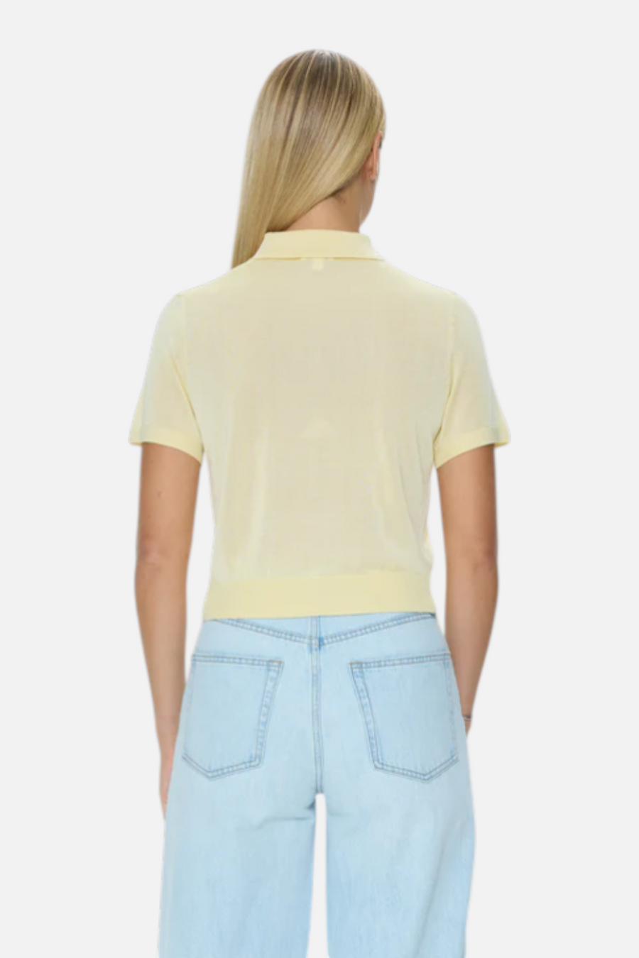 Pistola Short Sleeve Polo Sweater in Pale Yellow
