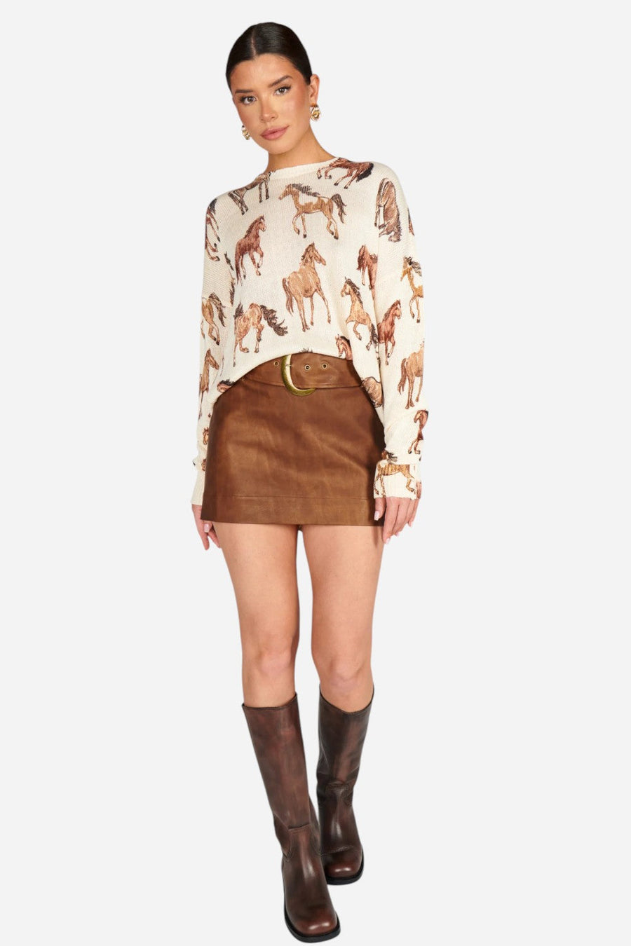 Show Me Your Mumu Bonfire Sweater in Wild Horses Knit – back view