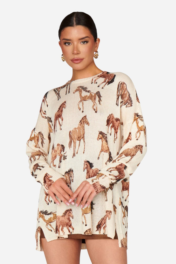 Show Me Your Mumu Bonfire Sweater in Wild Horses Knit
