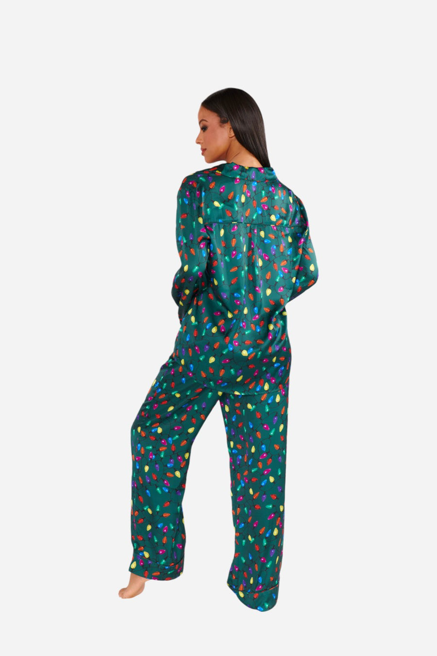 Show Me Your Mumu Classic PJ Set in Festive Lights – detail