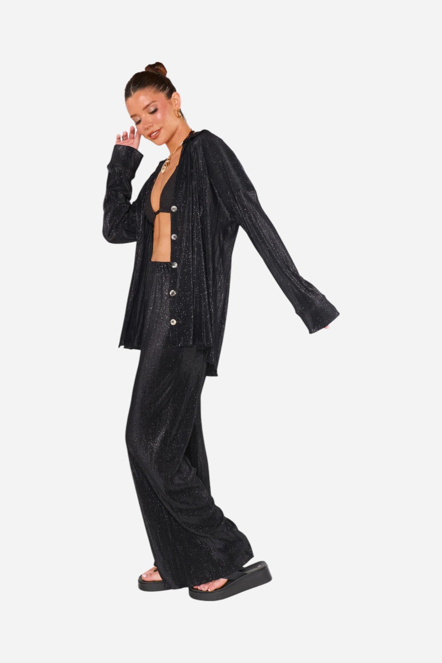 Show Me Your Mumu Everywhere Pants in Black – side view