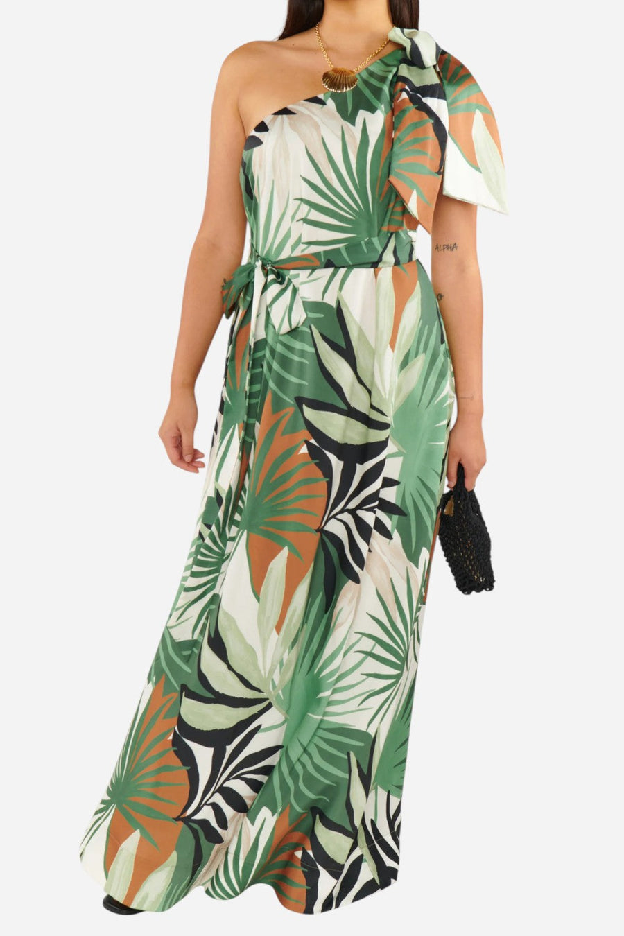 Show Me Your Mumu Jackie Maxi Dress in Caribbean Palms – flat lay