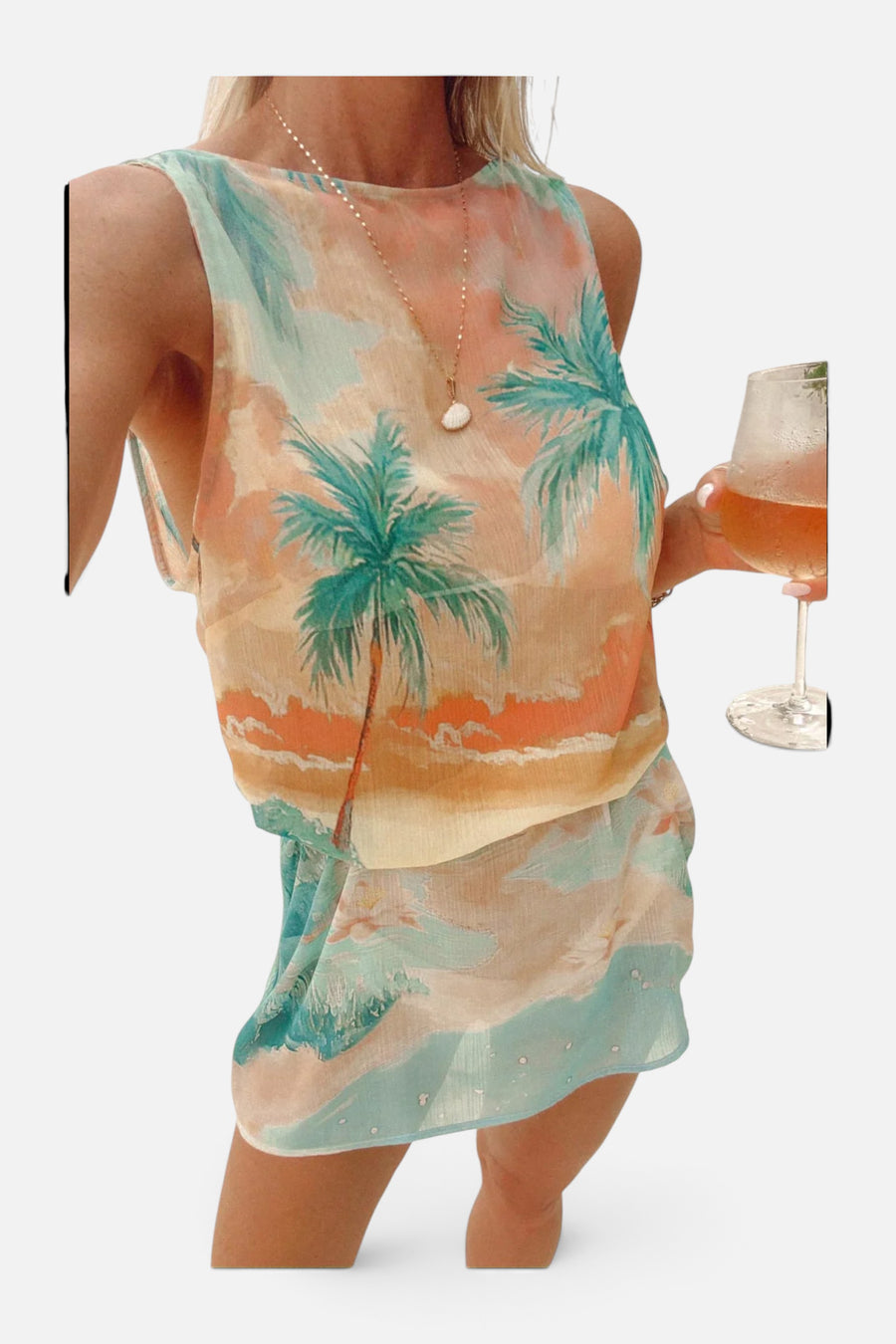 Show Me Your Mumu Kiki Mini Dress Sunset Cove – back view