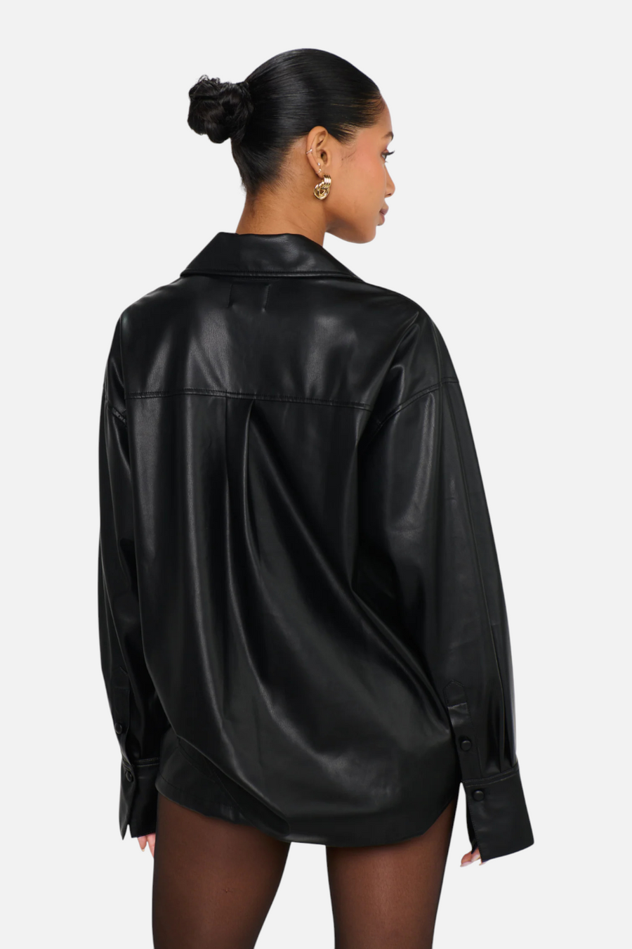 Show Me Your Mumu Lincoln Shirt Jacket in Black – side view