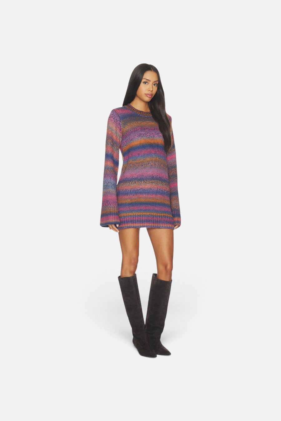Show Me Your Mumu Lorraine Mini Sweater Dress in Spacedye Knit – detail