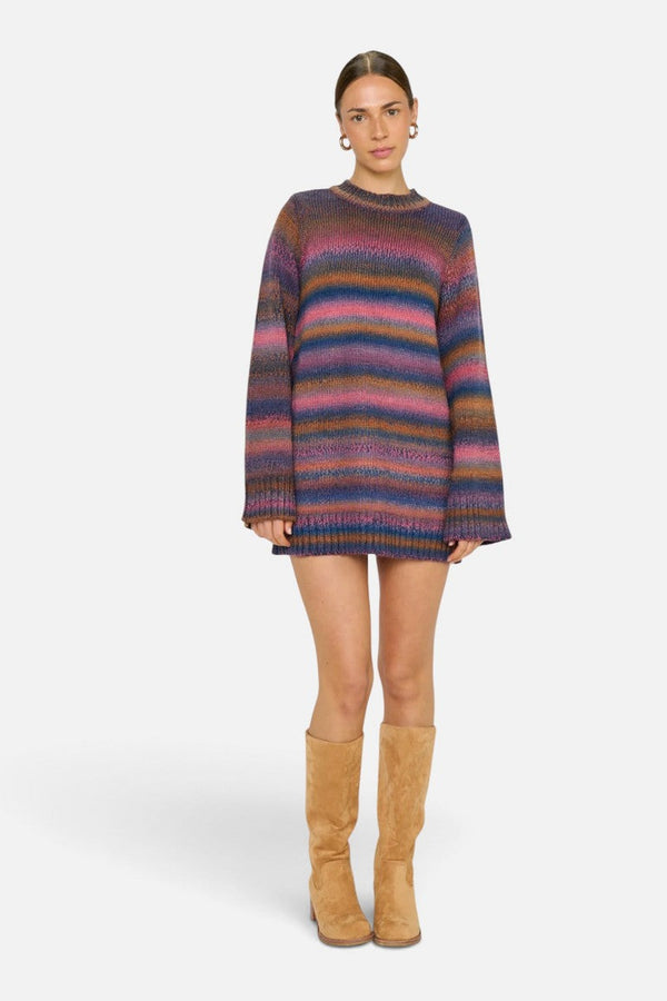 Show Me Your Mumu Lorraine Mini Sweater Dress in Spacedye Knit