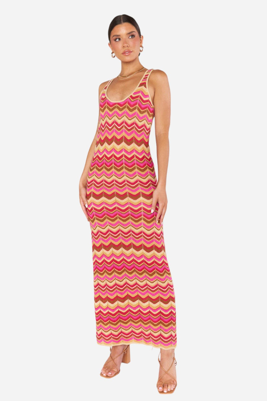 Show Me Your Mumu Tala Tank Maxi Dress in Horizon Stripe Knit – front view