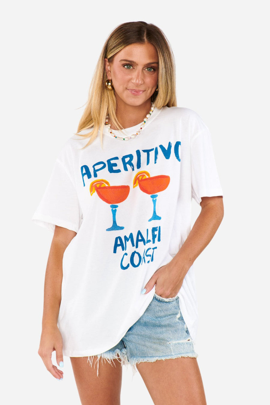 Show Me Your Mumu Travis Tee in Aperitivo Graphic – front view
