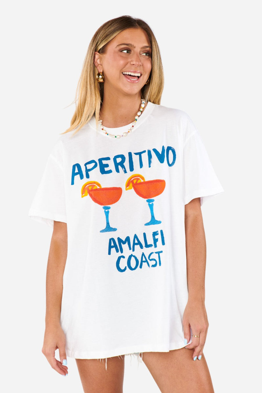 Show Me Your Mumu Travis Tee in Aperitivo Graphic – side view