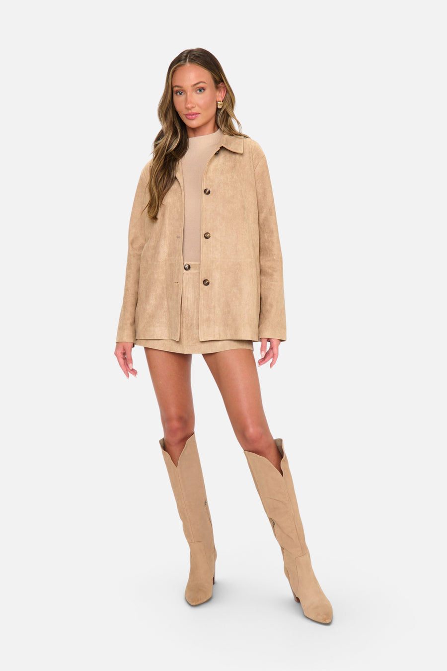 Show Me Your Mumu Women's Vancouver Jacket in Beige Faux Suede – alternate