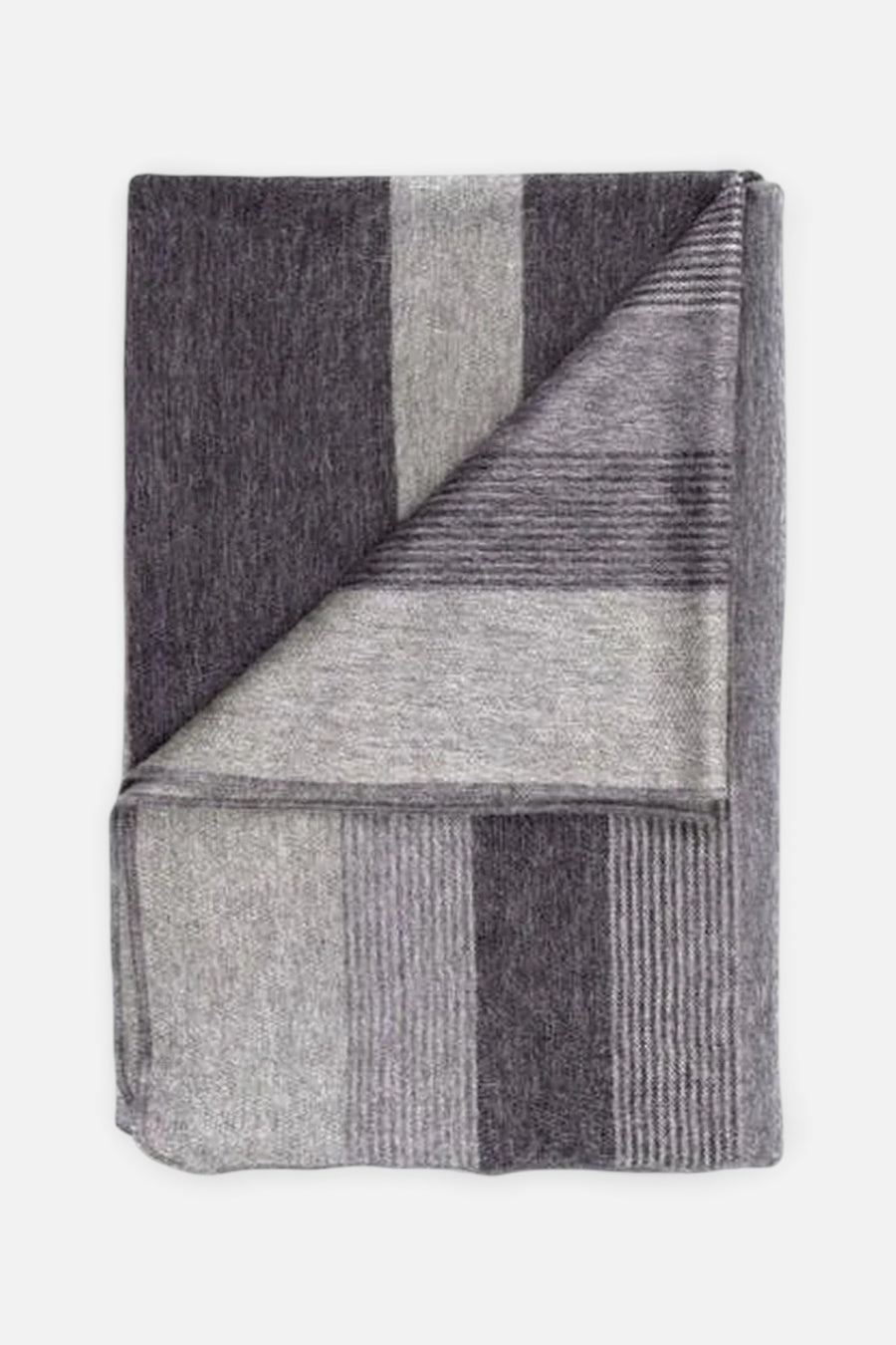 Shupaca Alpaca Throw Blanket In Charcoal – front view