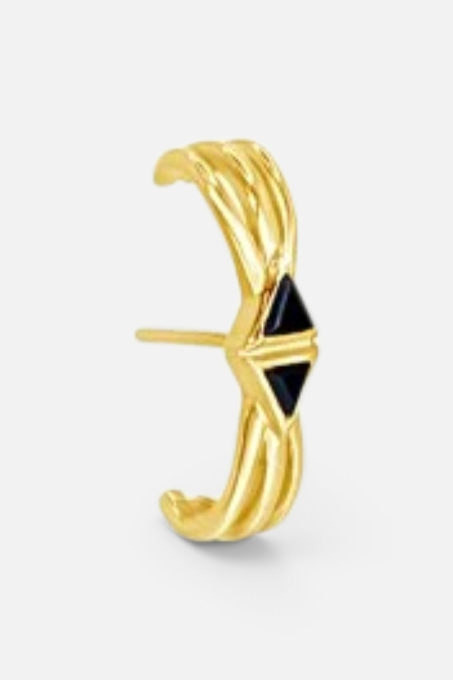 Sierra Winter Beatnik Earring in Gold Vermeil & Black Onyx – front view