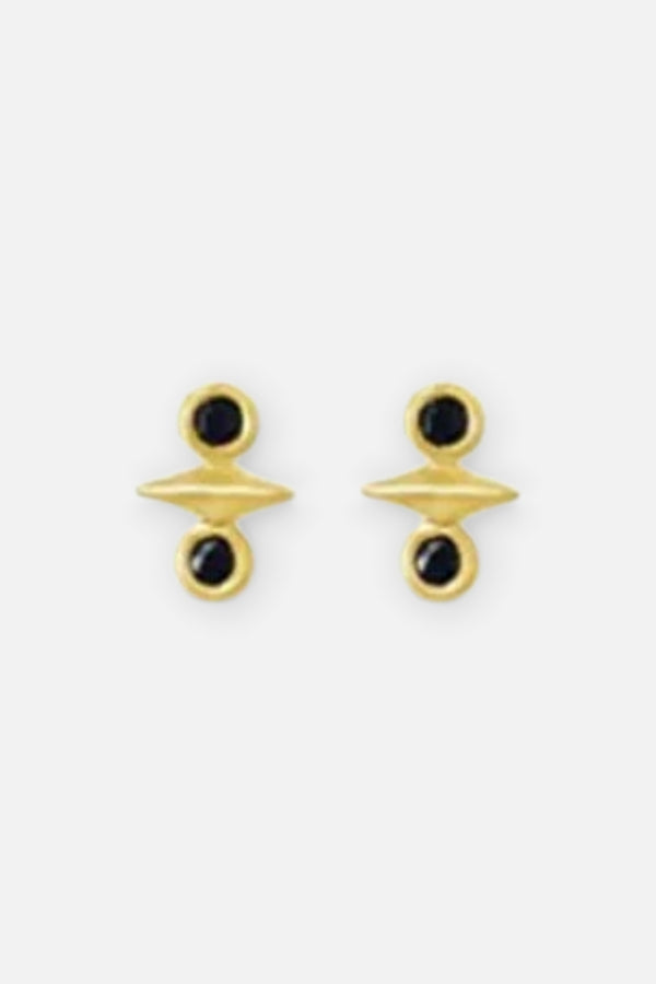 Sierra Winters Atlas Earrings In Gold/Black Spinel