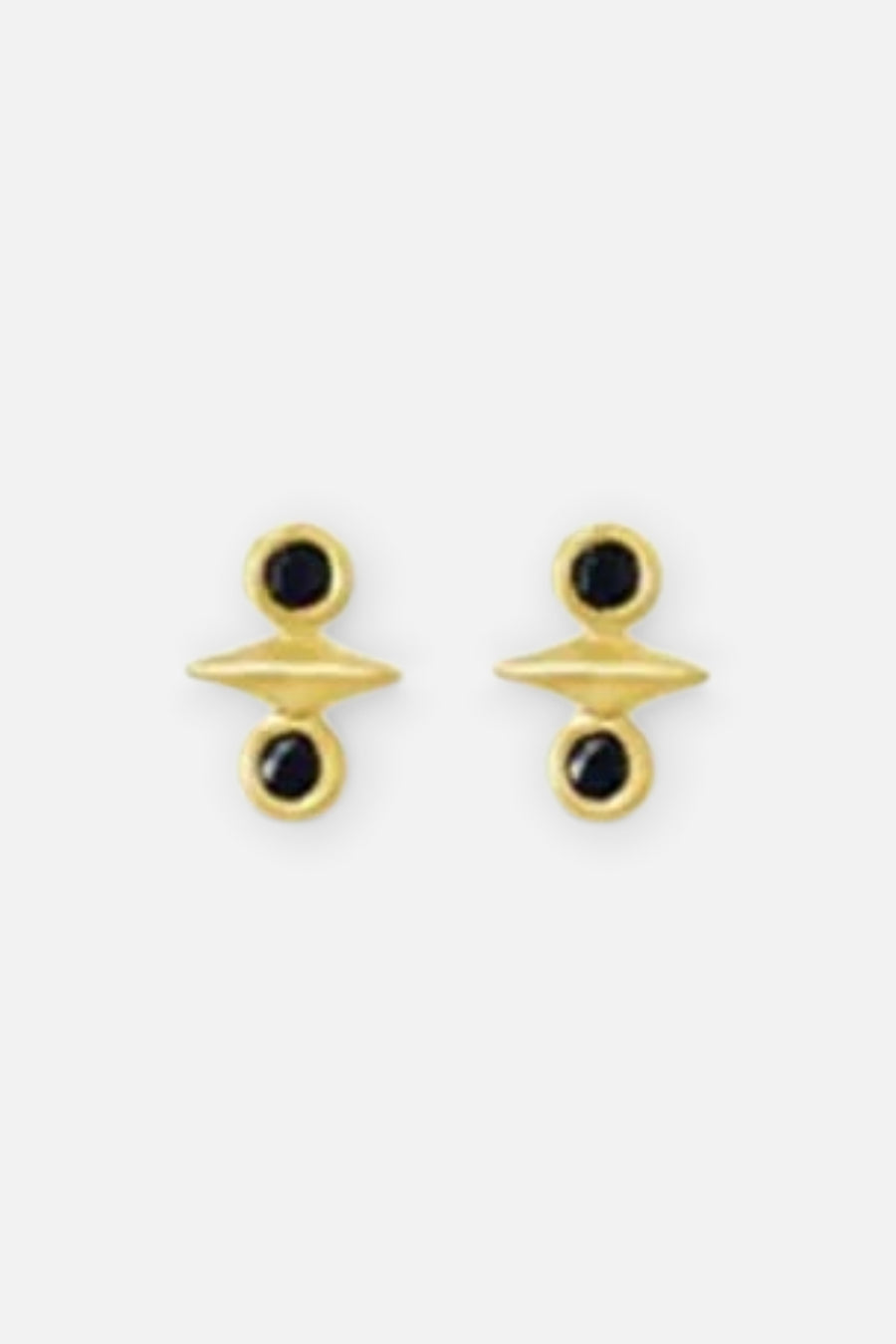 Sierra Winters Atlas Earrings In Gold/Black Spinel – front view