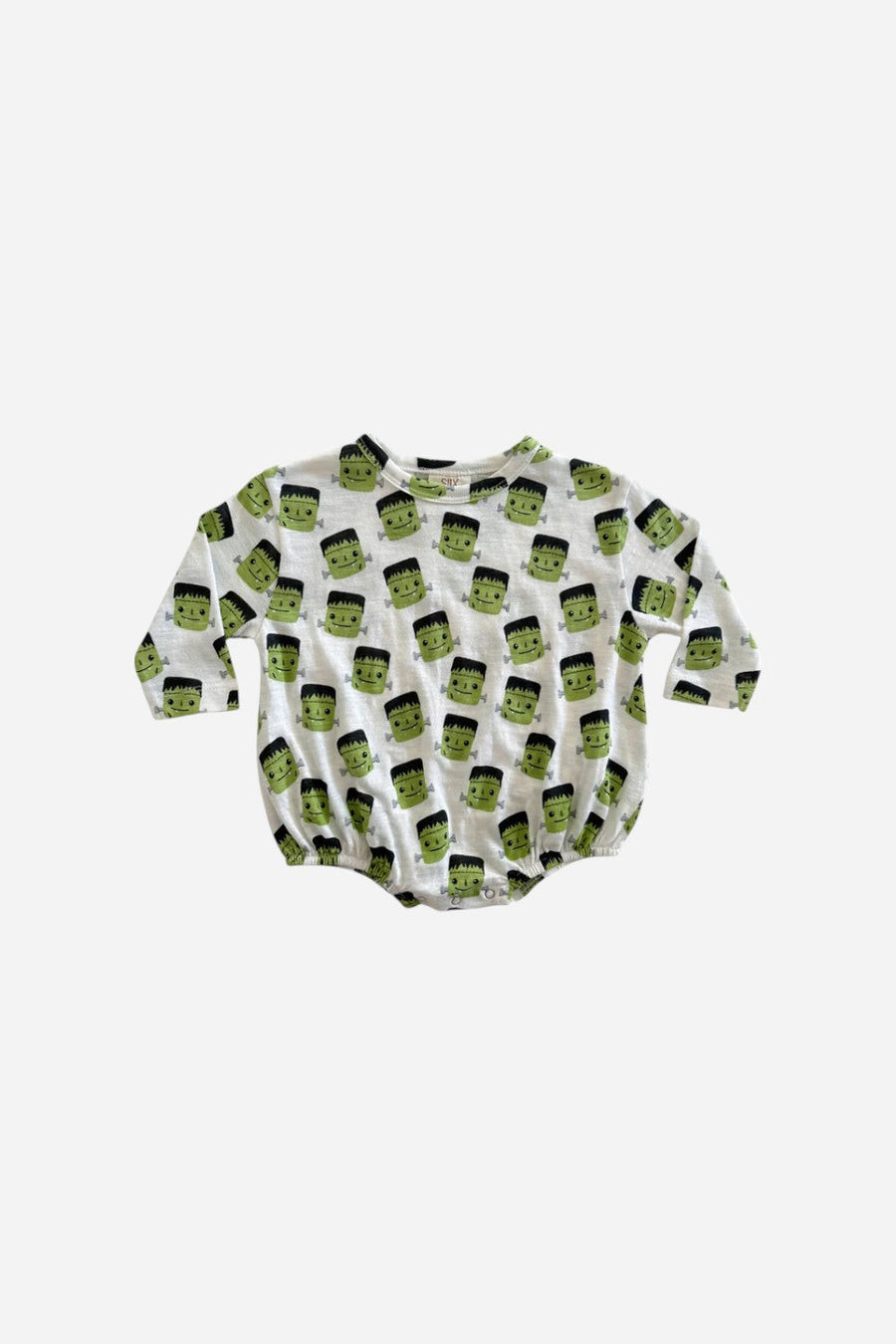 SIIX Collection Halloween Monster / Organic Long Sleeve T-Shirt Bubble – front view