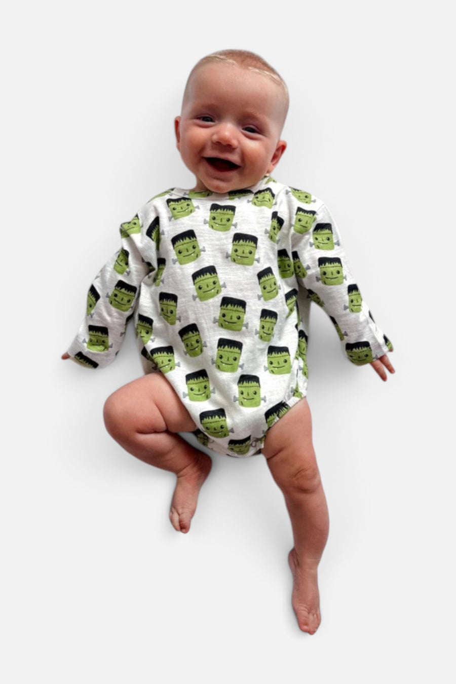 SIIX Collection Halloween Monster / Organic Long Sleeve T-Shirt Bubble – side view