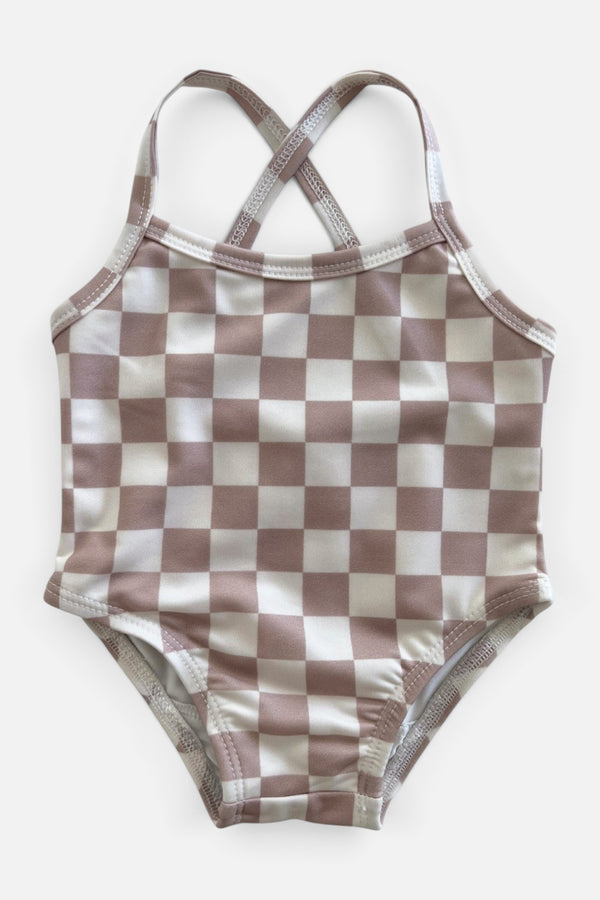 Siix Collection Marina Swimsuit UPF 50+ in Tiramisu Checkerboard