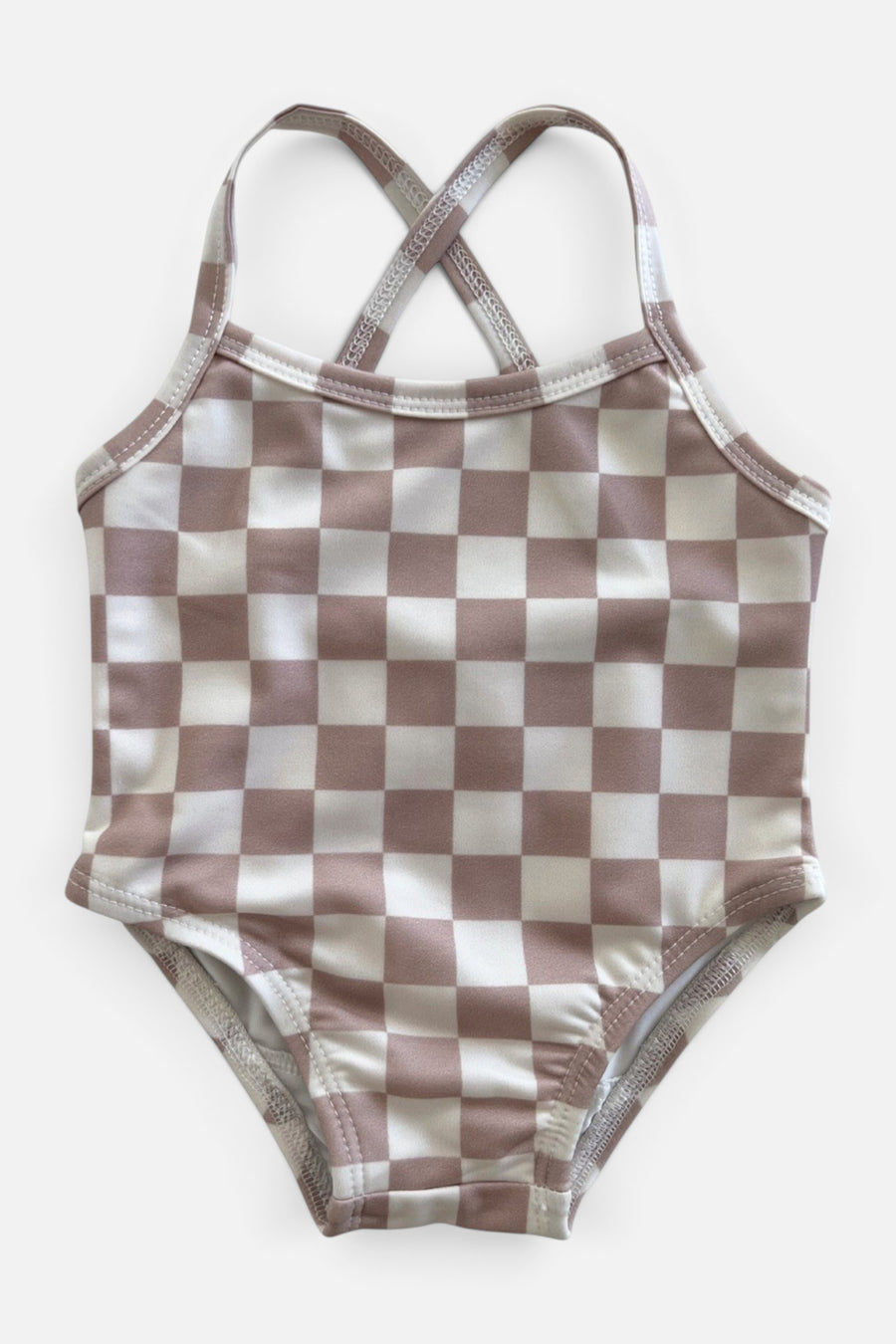 Siix Collection Marina Swimsuit UPF 50+ in Tiramisu Checkerboard – front view