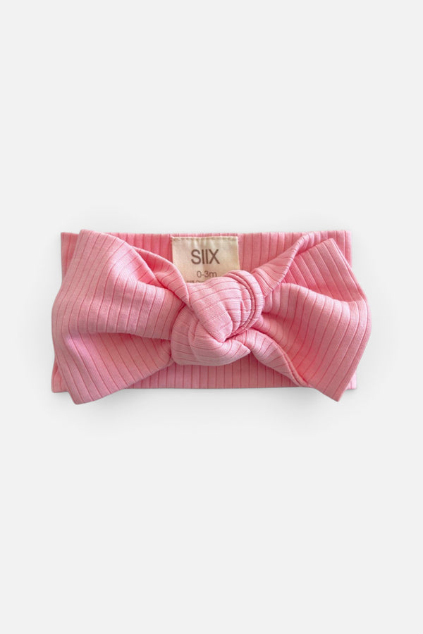 Siix Collection Organic Ribbed Bow in Pink