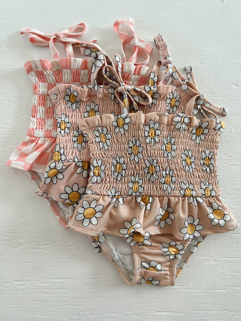 Siix Collection Soleil Swimsuit UPF 50 in Daisy Pop Taffy – back view