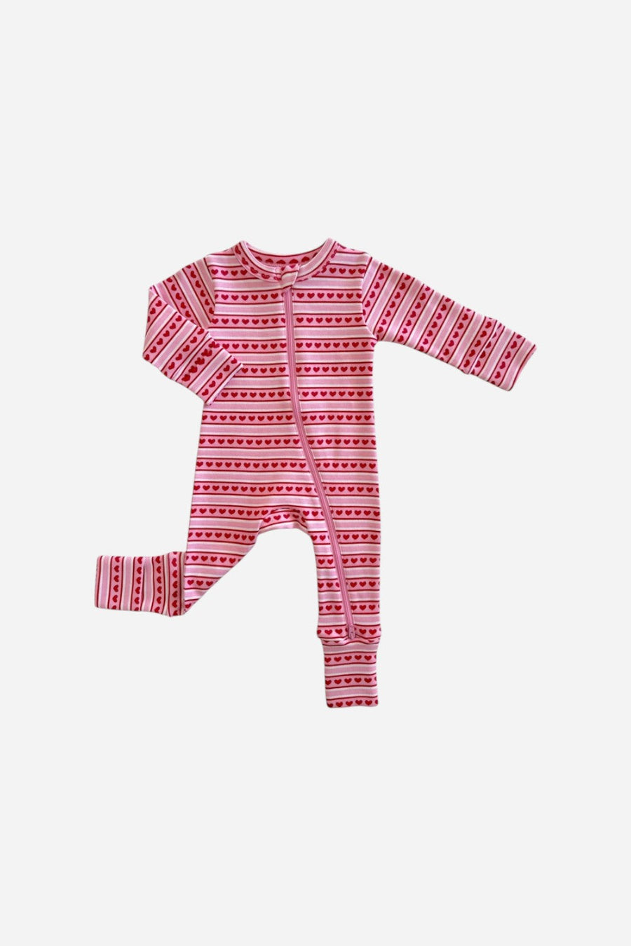 SIIX Collection Valentine Stripe Zip Romper – detail