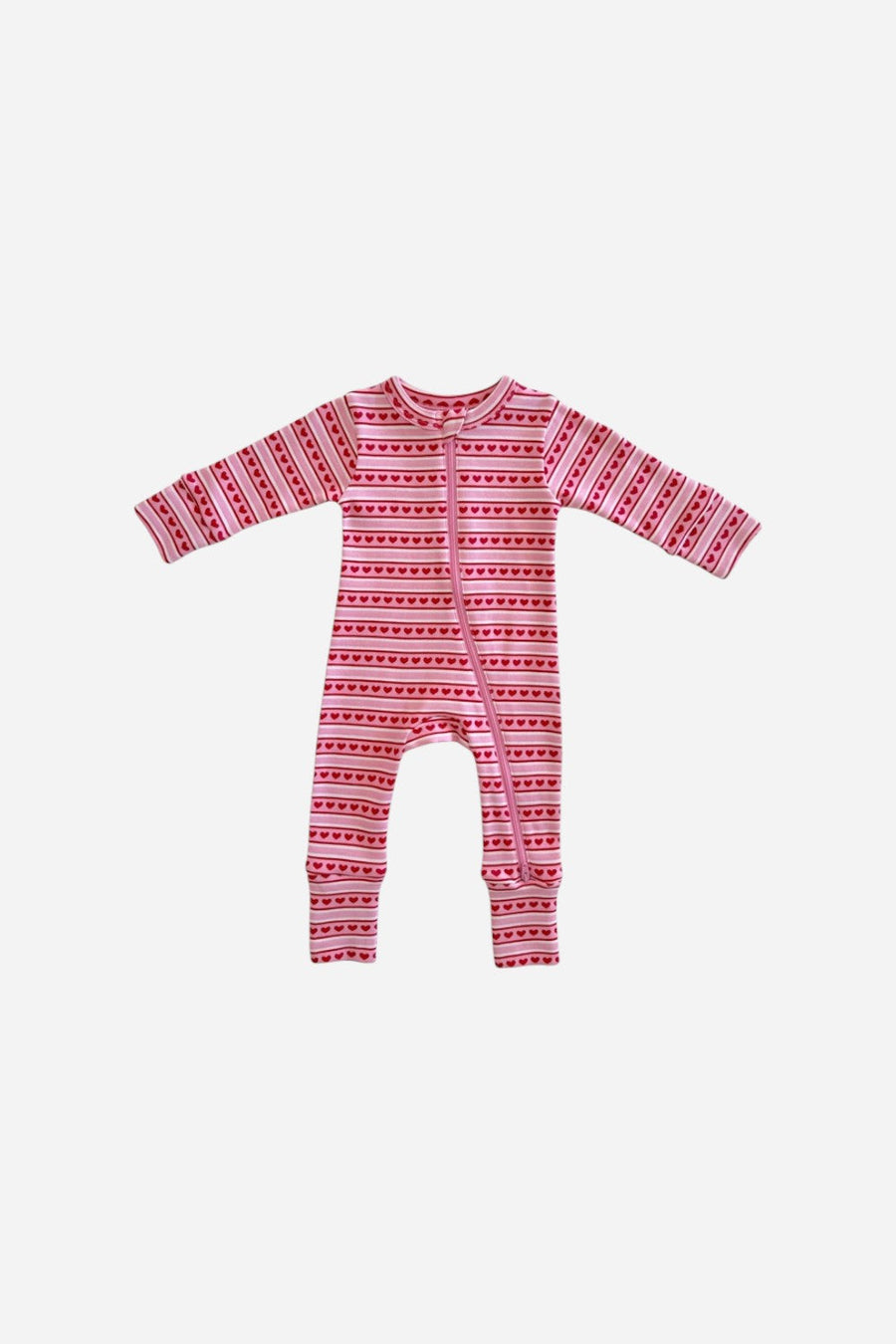 SIIX Collection Valentine Stripe Zip Romper – side view