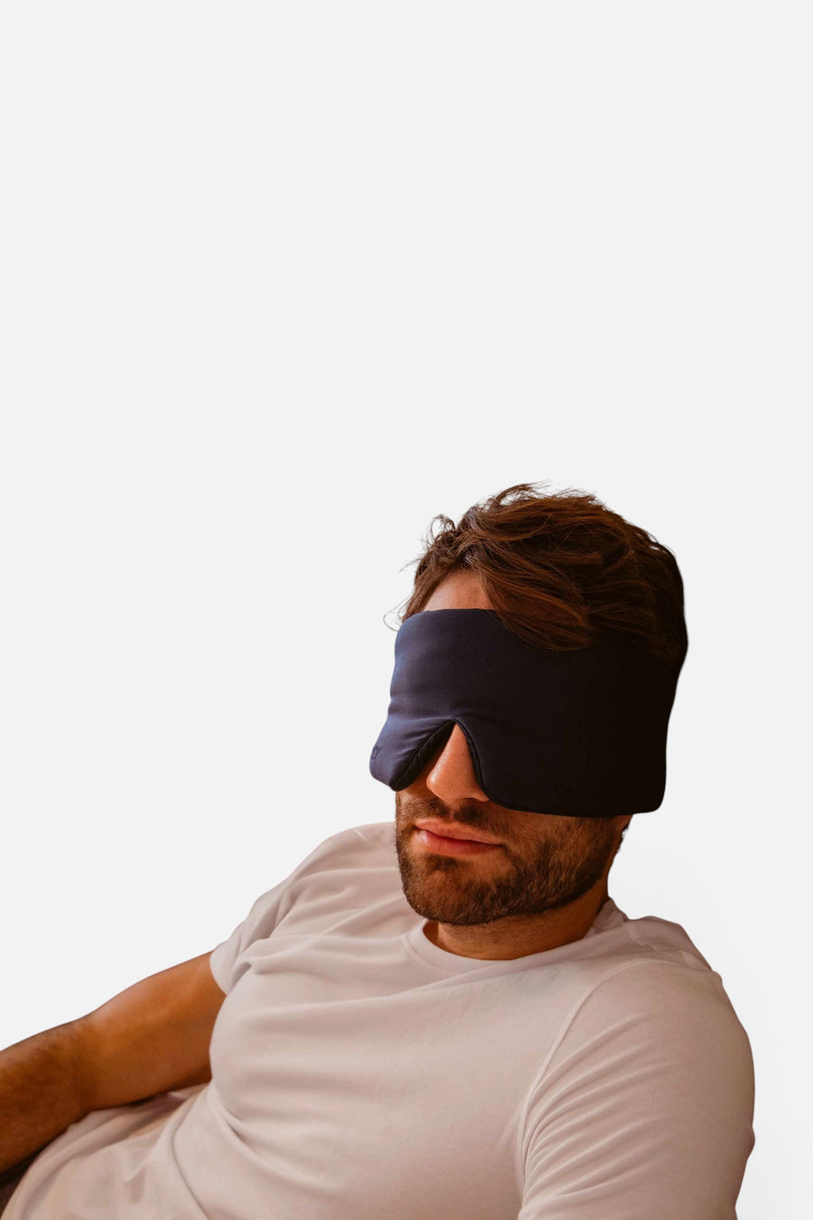 Silk Sleep Mask in Midnight Blue – detail