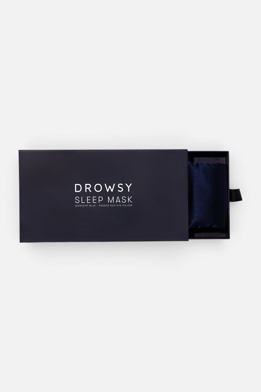 Silk Sleep Mask in Midnight Blue – flat lay