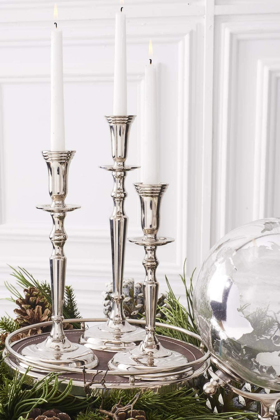 Silver Candlesticks, Set of 3 – back view