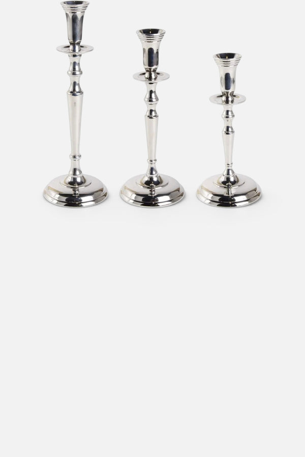 Silver Candlesticks, Set of 3