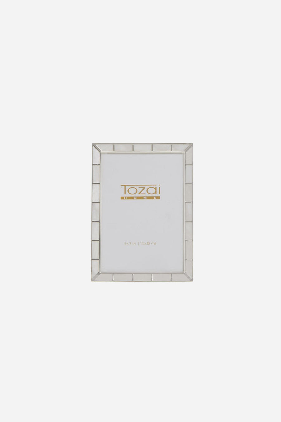 Silver Plated Metal Photo Frame with Mother of Pearl Inlay - 5x7 – front view