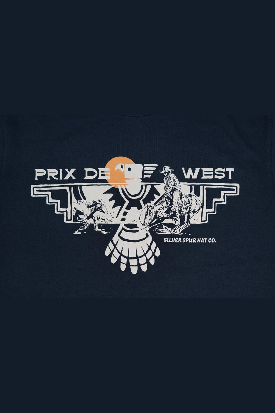 Silver Spur Co Prix De West Tee in Navy – back view