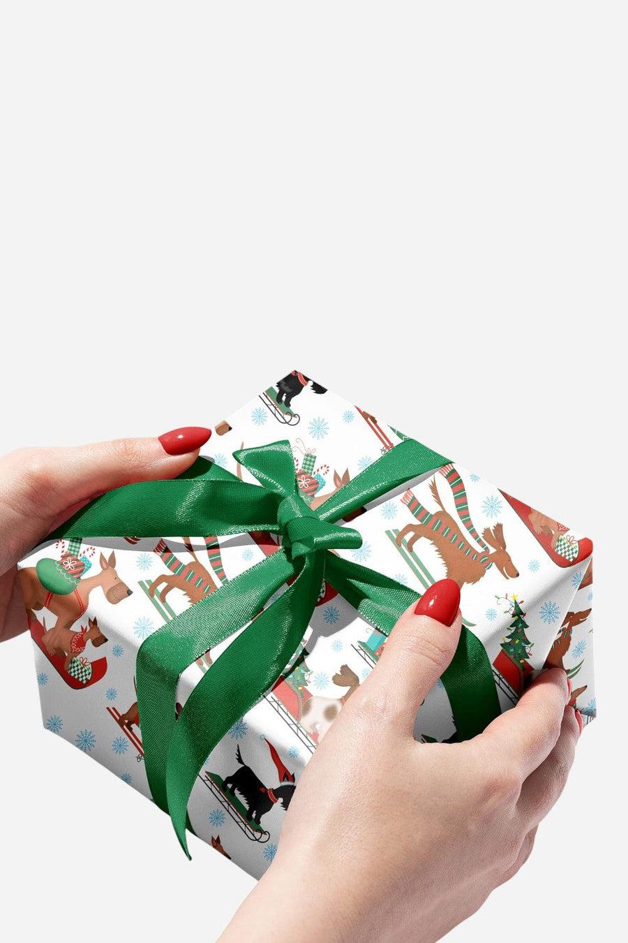 Sleigh Dog Gift Wrapping Paper – back view