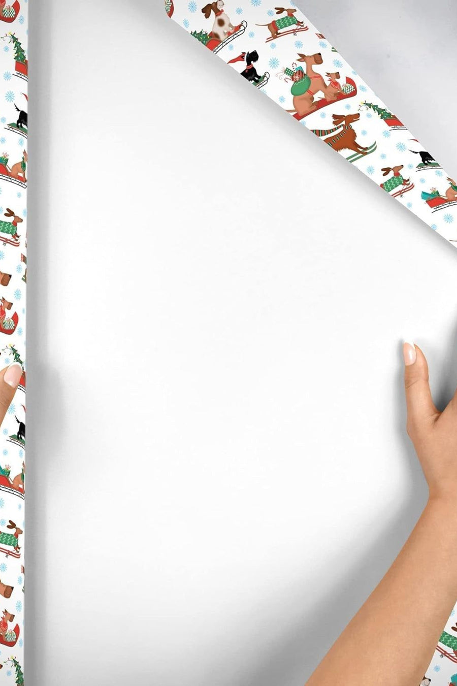 Sleigh Dog Gift Wrapping Paper – side view