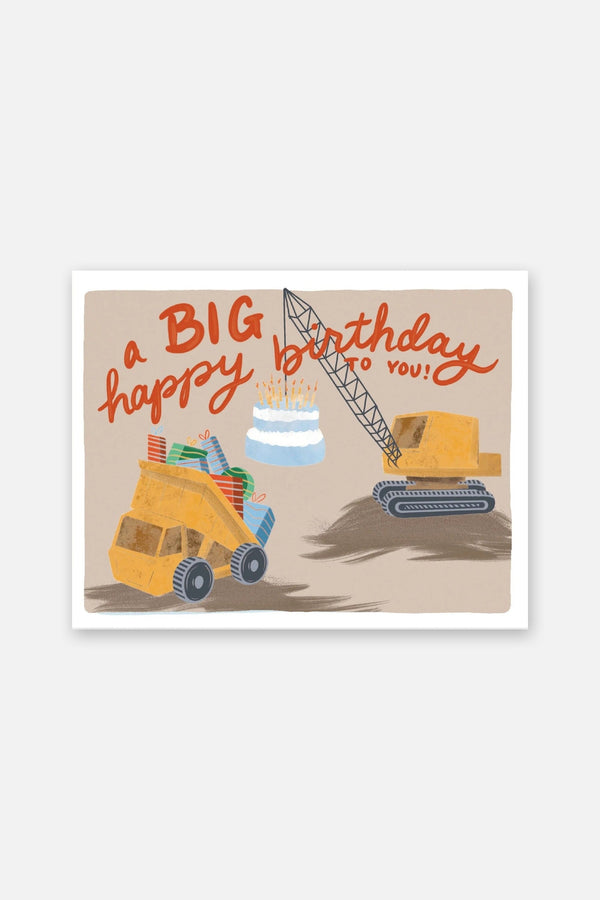 Slightly Stationery Construction Trucks Birthday Card