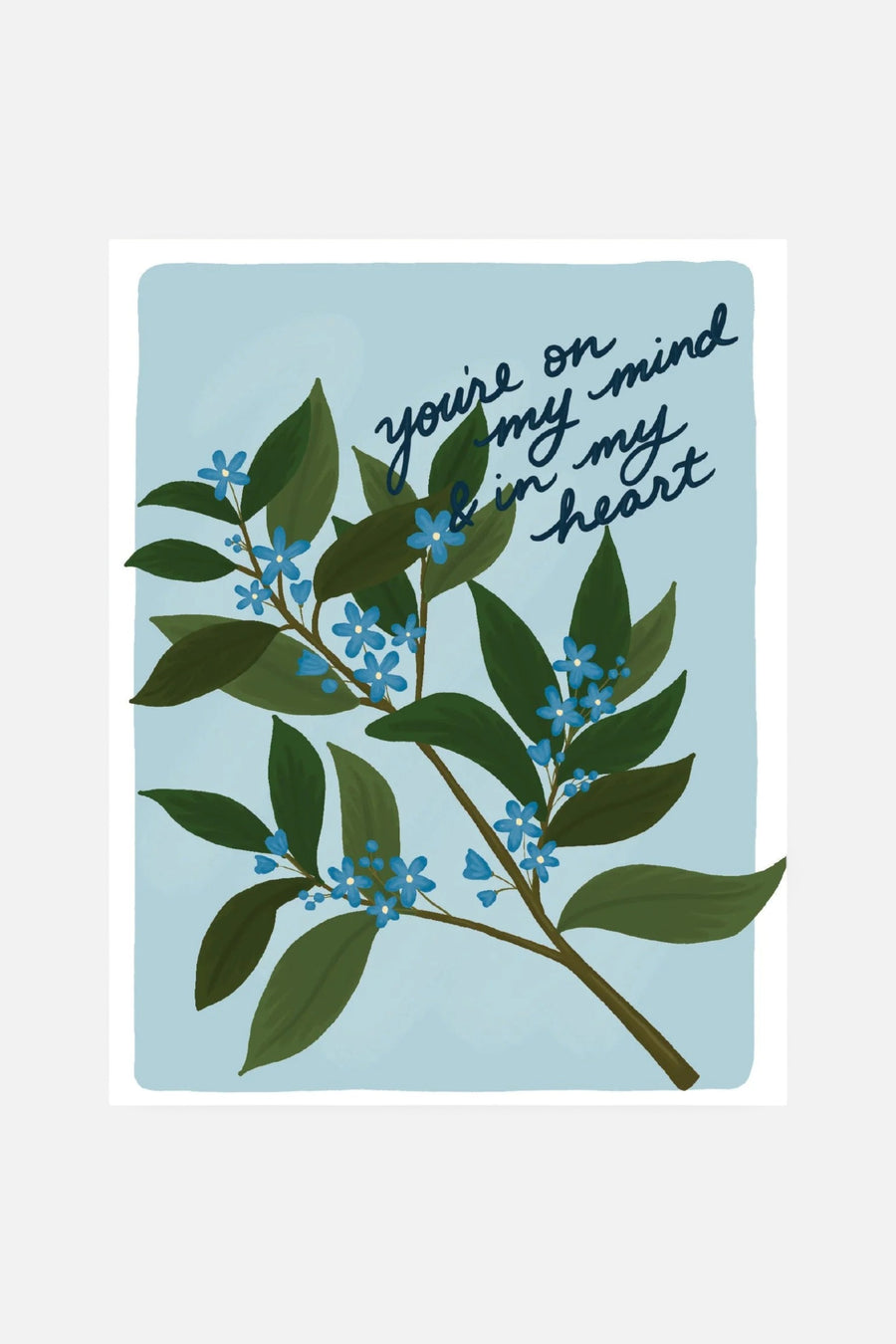 Slightly Stationary Mind & Heart Floral Sympathy Card – front view
