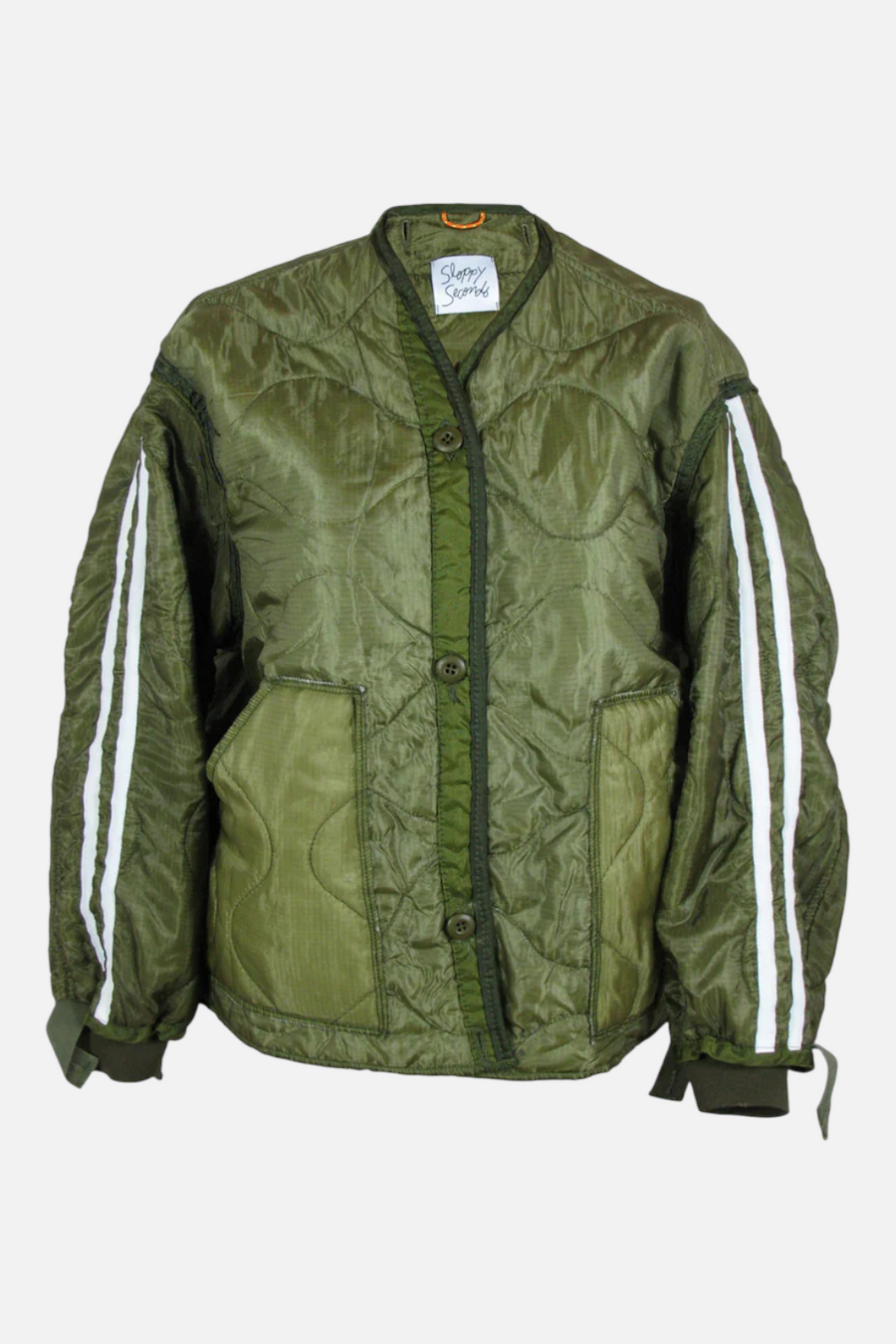 Sloppy Seconds Military Liner Track Jacket in Green – front view