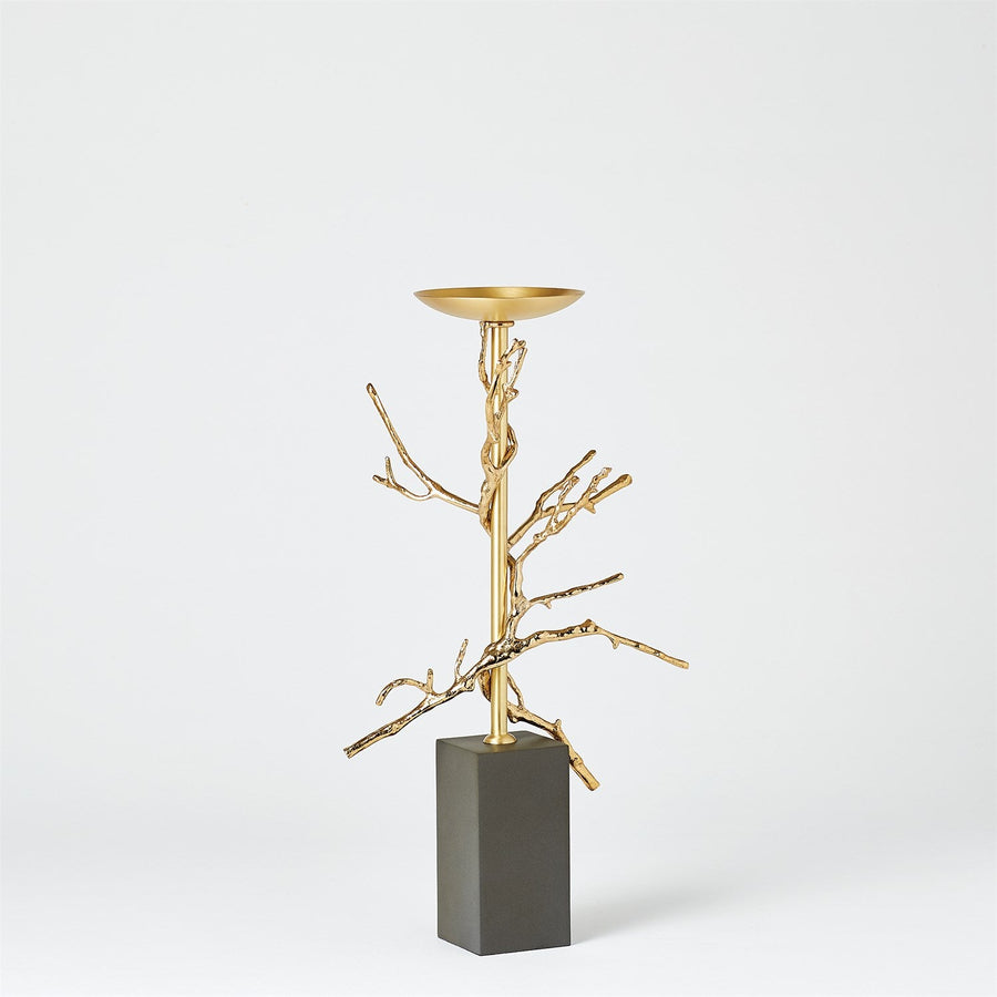 Small Brass Twig Candleholder – back view