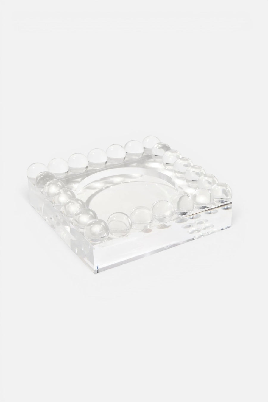 Tart by Taylor small bubble lucite tray in clear, overhead view.