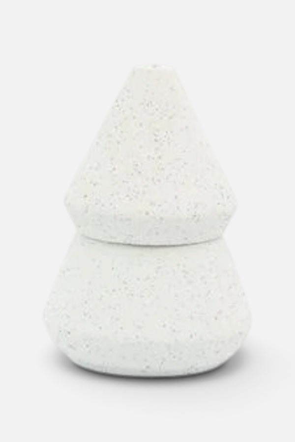 Small Tree Stack Candle in White