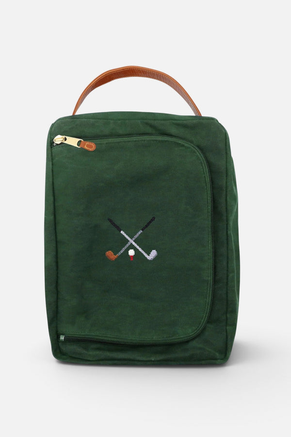 Smathers & Branson Crossed Clubs Shoe Bag in Hunter