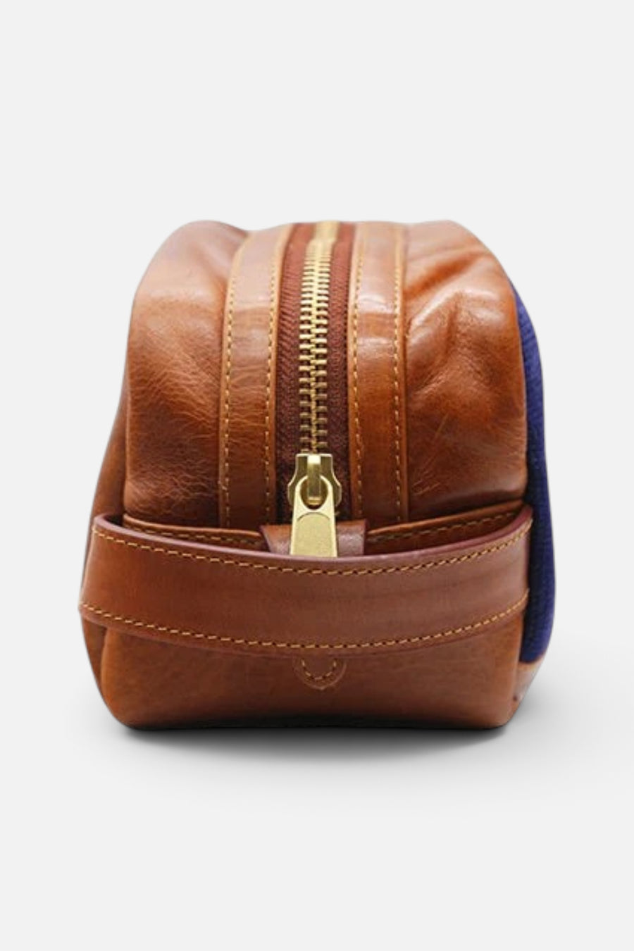 Smathers & Branson Crossed Clubs Toiletry Bag in Classic Navy – side view