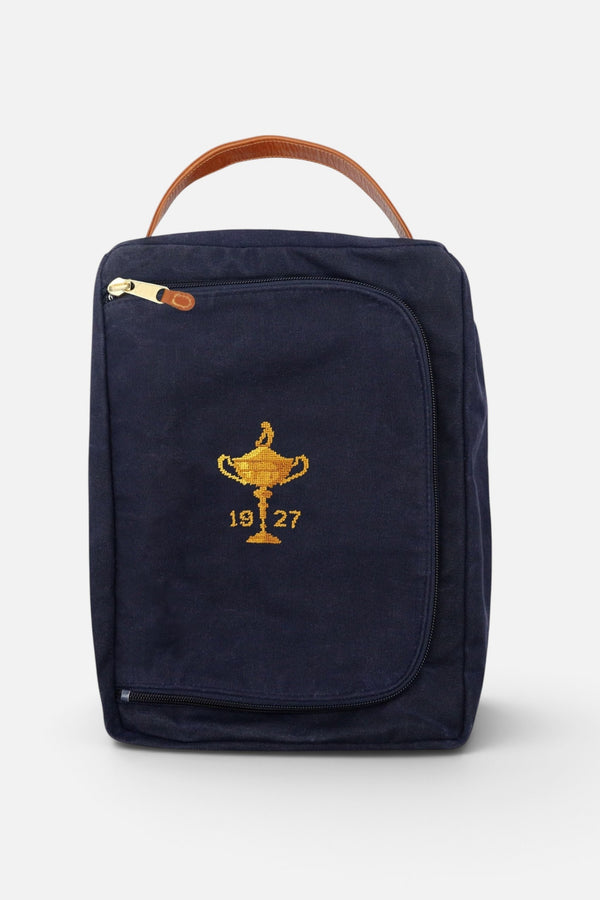 Smathers & Branson Ryder Cup 1927 Trophy Needlepoint Shoe Bag in Navy