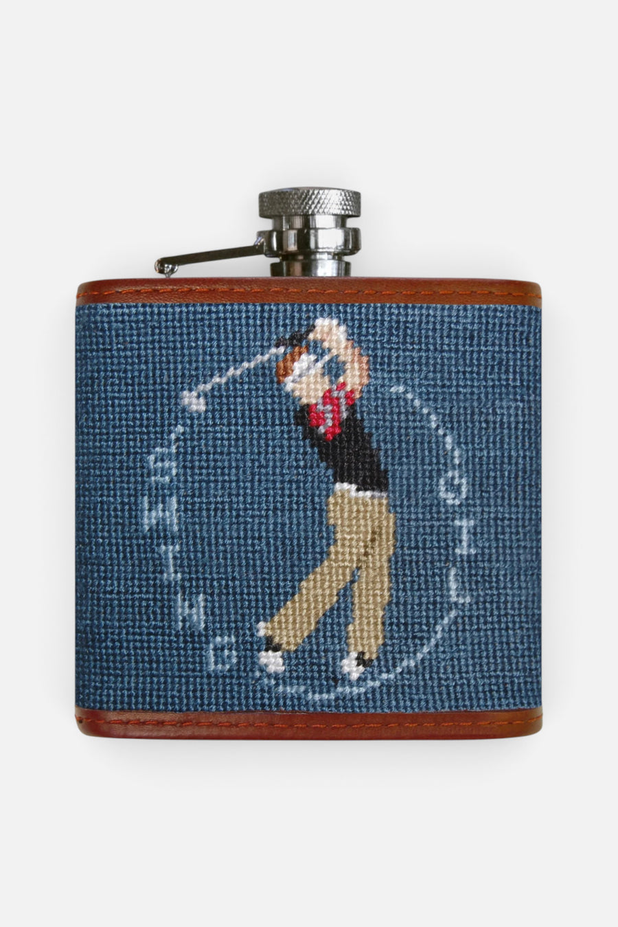 Smathers & Bransson Swing Oil Flask in Slate – front view