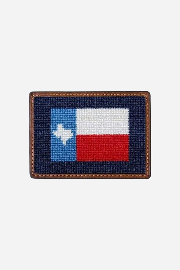 Smathers & Branson Texas Flag Needlepoint Card Wallet