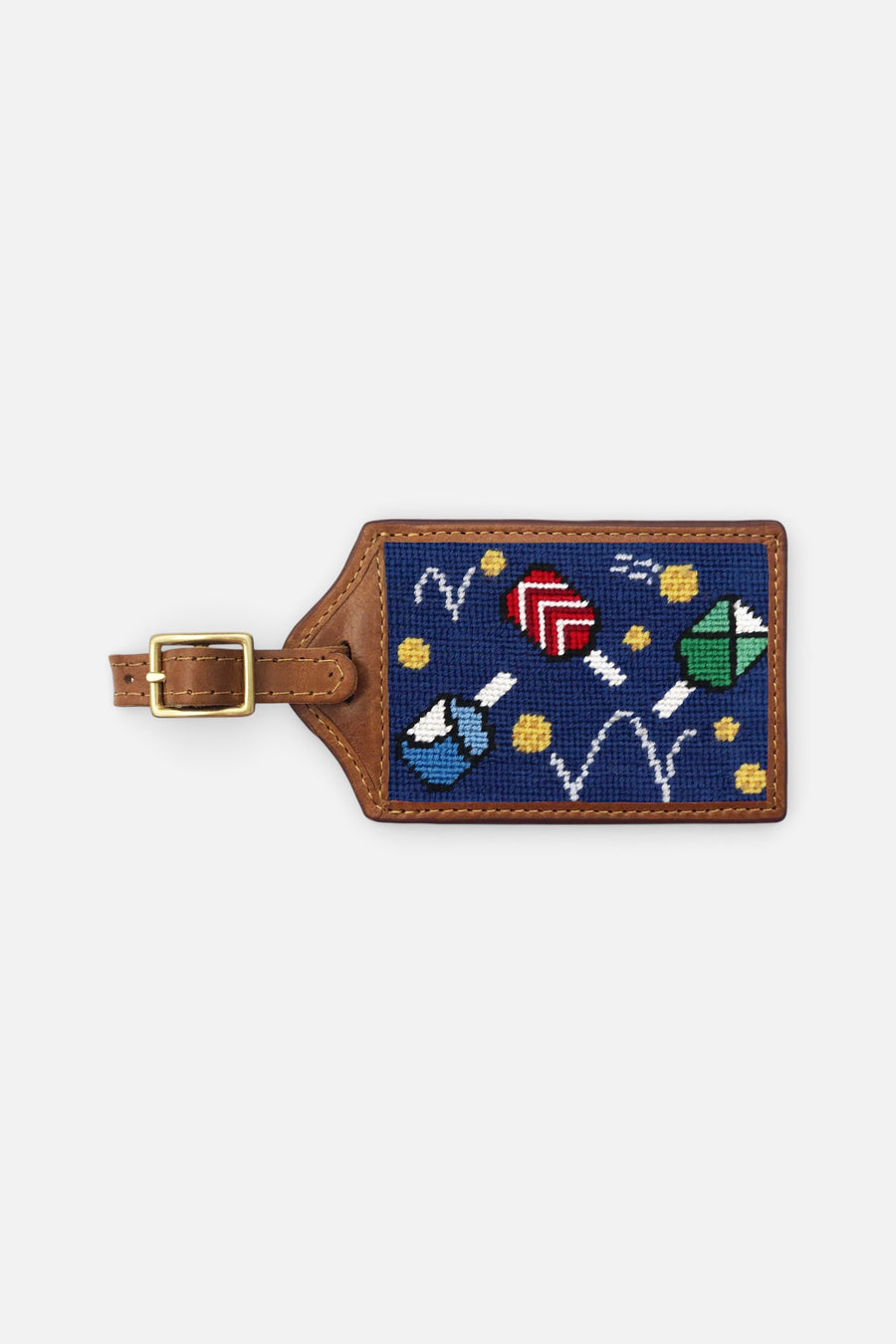 Smathers & Branson Wacky Pickleball Luggage Tag in Classic Navy – front view